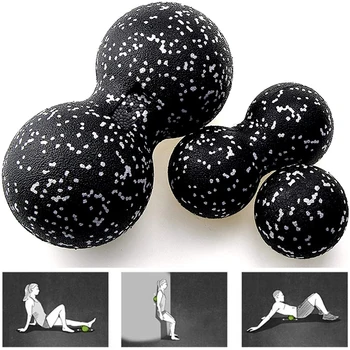 ¥ Набор от масажни топки за фитнес ЕНП 3 в 1 (2 Арахисовых масажни топки, 1 Масажна топка за лакросса), за да проверите за йога с миофасциальным освобождаване на мускулите